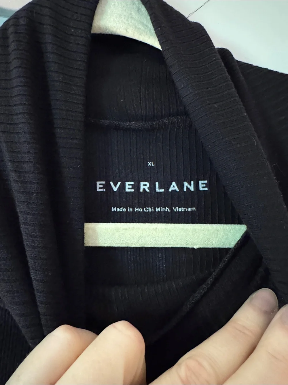 Everlane Black Ribbed Turtleneck Bodysuit